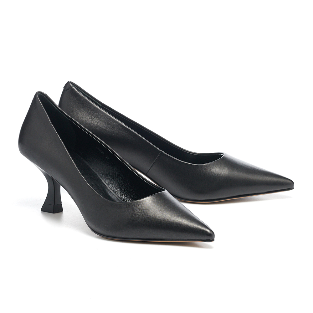 【HELENE_SPARK】極簡舒適LOGO燙字全真皮方頭低跟拖鞋(黑) 歷史價格詳細信息