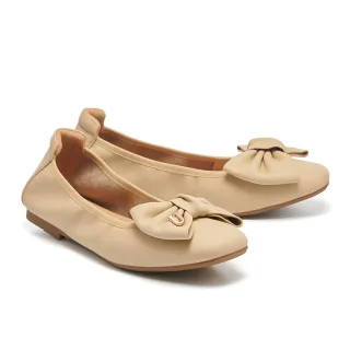 【BYHUE】優雅別致兩穿扭結珍珠全真皮方頭低跟鞋(粉) 歷史價格詳細信息