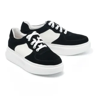 【AS 集團】簡約率性異材質拼接羊皮綁帶厚底休閒鞋(黑) 歷史價格詳細信息