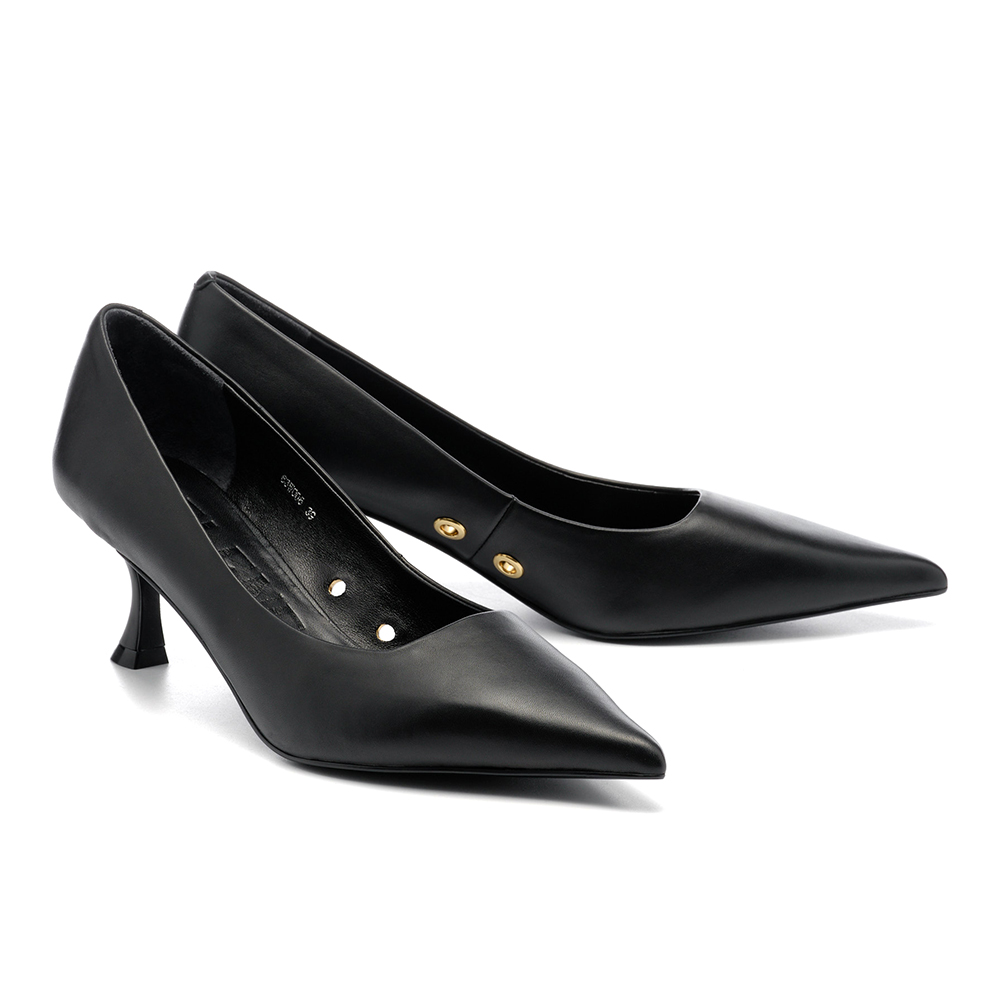 【HELENE_SPARK】極簡舒適LOGO燙字全真皮方頭低跟拖鞋(黑) 歷史價格詳細信息