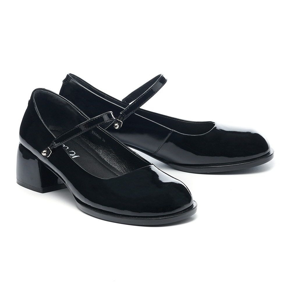 【MISS 21】前衛叛逆異材質繫帶鏈條方頭低跟拖鞋(黑) 歷史價格詳細信息