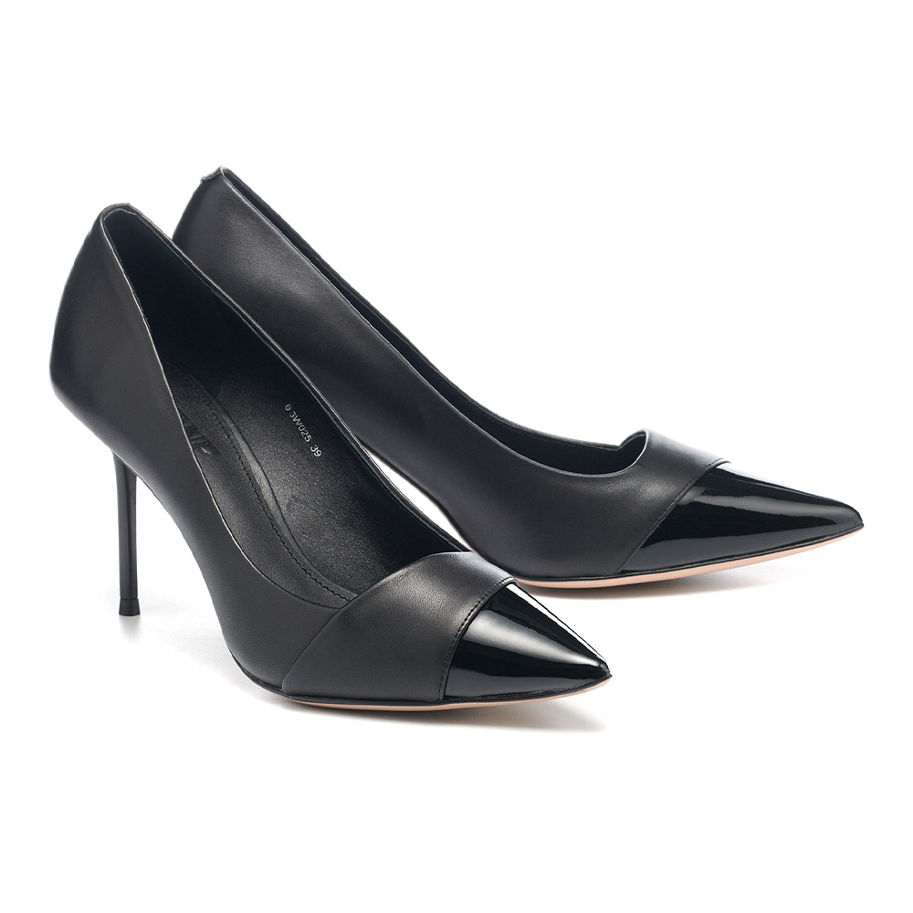 【HELENE_SPARK】極簡舒適LOGO燙字全真皮方頭低跟拖鞋(黑) 歷史價格詳細信息