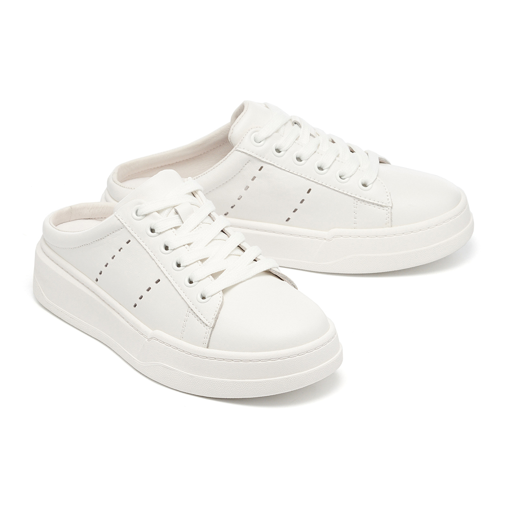 【HELENE_SPARK】極簡舒適LOGO燙字全真皮方頭低跟拖鞋(黑) 歷史價格詳細信息