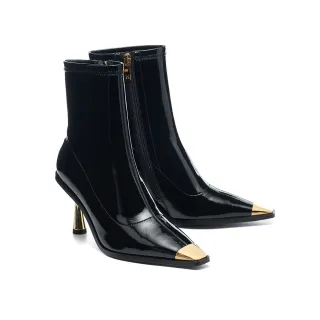 【HELENE_SPARK】摩登品味H雙D釦踝帶羊皮美型尖頭高跟鞋(黑) 歷史價格詳細信息