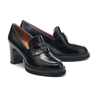 【AS 集團】復古時尚方釦寬帶花紋牛皮樂福厚底鞋(咖) 歷史價格詳細信息