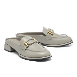 【HELENE_SPARK】別致質感交叉寬帶全真皮方頭低跟拖鞋(黑) 歷史價格詳細信息