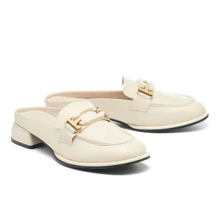 【HELENE_SPARK】別致質感交叉寬帶全真皮方頭低跟拖鞋(黑) 歷史價格詳細信息