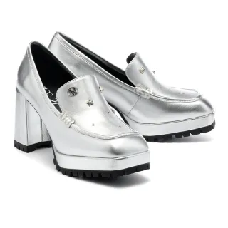 【MISS 21】個性少女星星金屬牛皮大方頭樂福高跟鞋(銀) 價格比較,價格查詢,歷史價格詳細信息