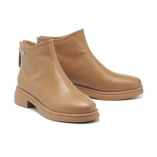 【MISS 21】極簡彈力絨布方圓頭粗高跟長靴(可可) 歷史價格詳細信息