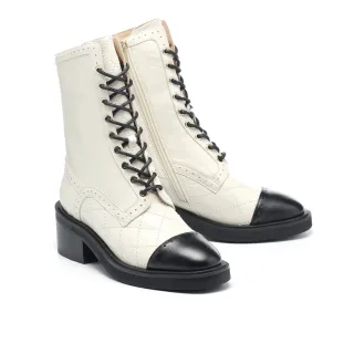 【AS 集團】率性街頭風LOGO拉鍊綁帶牛皮厚底短靴(杏) 歷史價格詳細信息