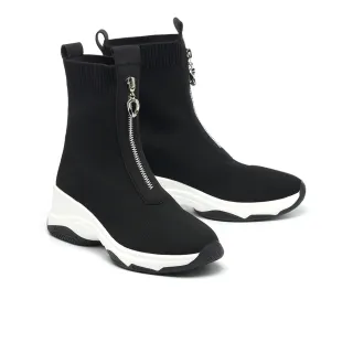 【MELROSE】美樂斯 率性時尚大方釦拼接牛皮老爹厚底休閒鞋(黑) 歷史價格詳細信息