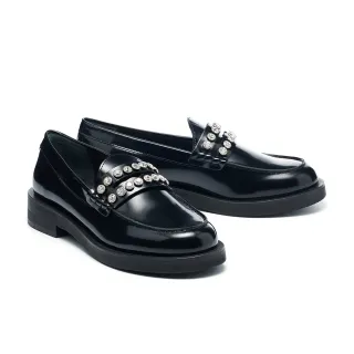 【AS 集團】復古時尚方釦寬帶花紋牛皮樂福厚底鞋(咖) 歷史價格詳細信息