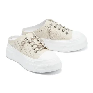 【MELROSE】美樂斯 率性時尚大方釦拼接牛皮老爹厚底休閒鞋(黑) 歷史價格詳細信息