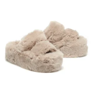 【MELROSE】美樂斯 溫暖舒適鍊條釦QQ絨毛寬帶厚底拖鞋(橘) 歷史價格詳細信息