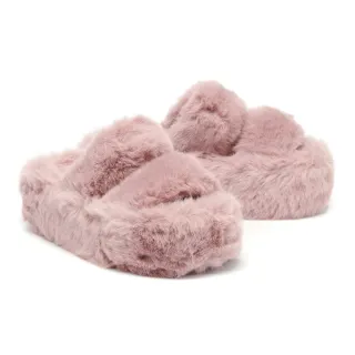 【MELROSE】美樂斯 溫暖舒適鍊條釦QQ絨毛寬帶厚底拖鞋(橘) 歷史價格詳細信息