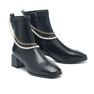 【BYHUE】優雅別致兩穿扭結珍珠全真皮方頭低跟鞋(粉) 歷史價格詳細信息