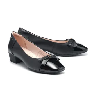 【MELROSE】美樂斯 雲朵後跟 典雅時尚蝴蝶結金釦牛漆皮尖頭高跟鞋(綠) 歷史價格詳細信息