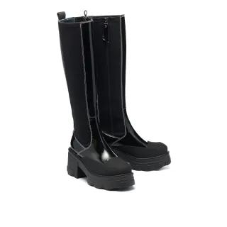 【MISS 21】未來暗黑交叉軟牛皮踝帶瑪莉珍高跟大頭厚底鞋(黑) 歷史價格詳細信息