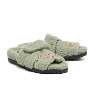 【MELROSE】美樂斯 溫暖舒適鍊條釦QQ絨毛寬帶厚底拖鞋(橘) 歷史價格詳細信息