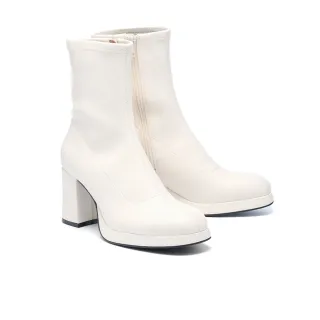 MISS 21 復古時尚釦環漆皮方頭粗高跟鞋 歷史價格詳細信息