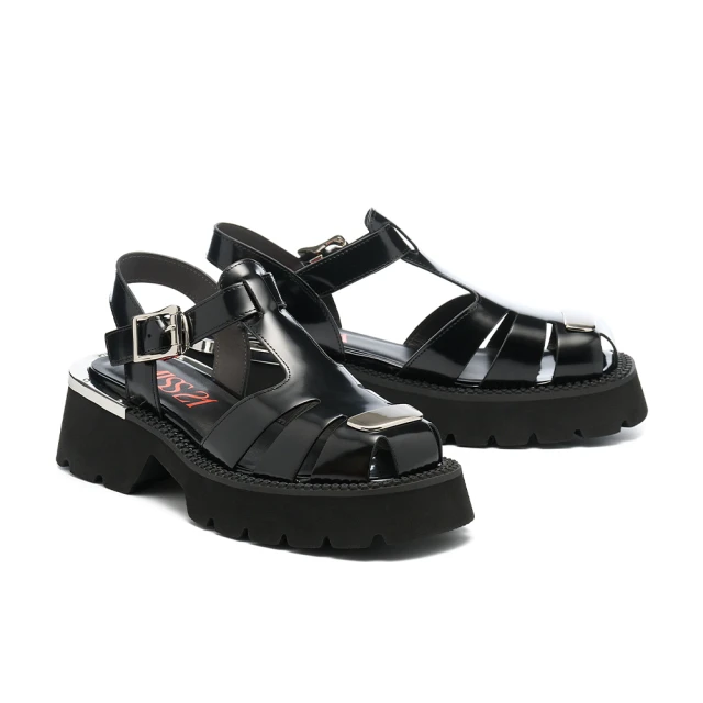 MISS 21 厚底 涼鞋 方頭 花花 個性 寬版 交叉帶 歷史價格詳細信息