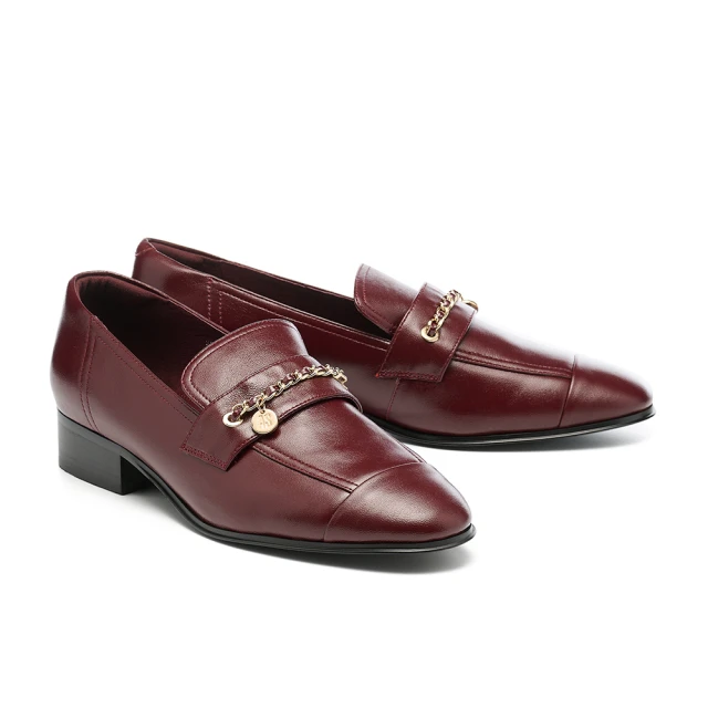 【AS 集團】復古時尚方釦寬帶花紋牛皮樂福厚底鞋(咖) 歷史價格詳細信息