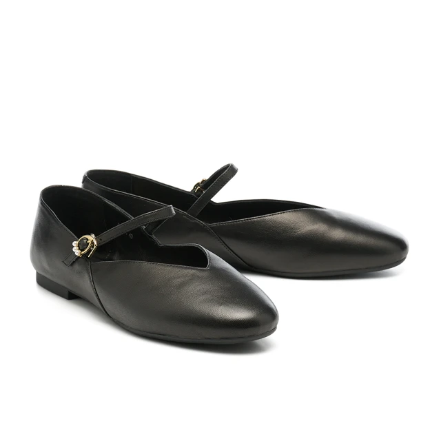 【AS 集團】簡約質感珍珠釦繫帶綿羊皮瑪莉珍平底鞋(米) 歷史價格詳細信息