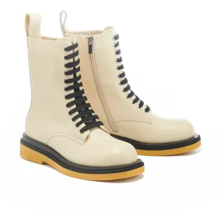 【MISS 21】帥氣潮感撞色沖孔拼接牛皮綁帶厚底休閒鞋(黑) 歷史價格詳細信息