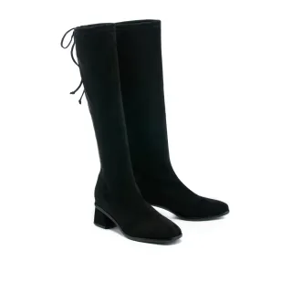 【MISS 21】極簡彈力絨布方圓頭粗高跟長靴(可可) 歷史價格詳細信息