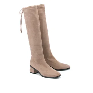 【MISS 21】極簡彈力絨布方圓頭粗高跟長靴(可可) 價格比較,價格查詢,歷史價格詳細信息