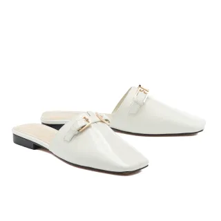 【HELENE_SPARK】別致質感交叉寬帶全真皮方頭低跟拖鞋(黑) 歷史價格詳細信息