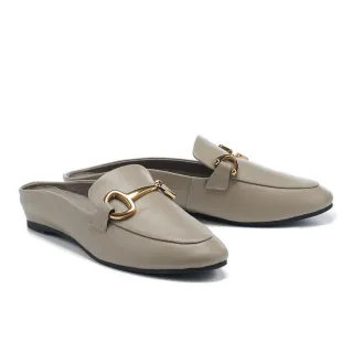 【HELENE_SPARK】別致質感交叉寬帶全真皮方頭低跟拖鞋(黑) 歷史價格詳細信息