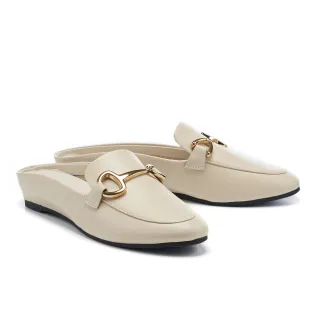 【HELENE_SPARK】別致質感交叉寬帶全真皮方頭低跟拖鞋(黑) 歷史價格詳細信息