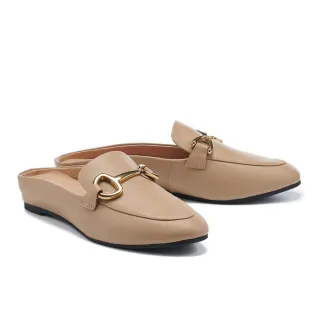 【HELENE_SPARK】別致質感交叉寬帶全真皮方頭低跟拖鞋(黑) 歷史價格詳細信息