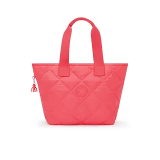 【KIPLING官方旗艦館】菱格活力蜜桃粉輕便長方形多袋斜背包-MILDA 歷史價格詳細信息