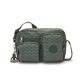 Kipling 軍綠老花格紋實用多前袋側肩包-ALBENA 歷史價格詳細信息