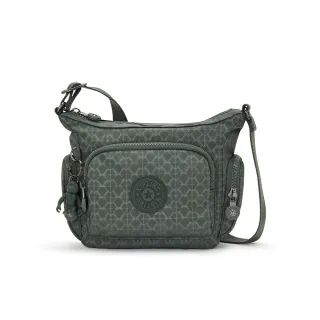 Kipling 軍綠老花格紋實用多前袋側肩包-ALBENA 歷史價格詳細信息