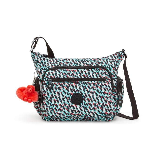 『牛角包』Kipling 軍綠老花格紋多袋實用側背包-GABBIE S 歷史價格詳細信息