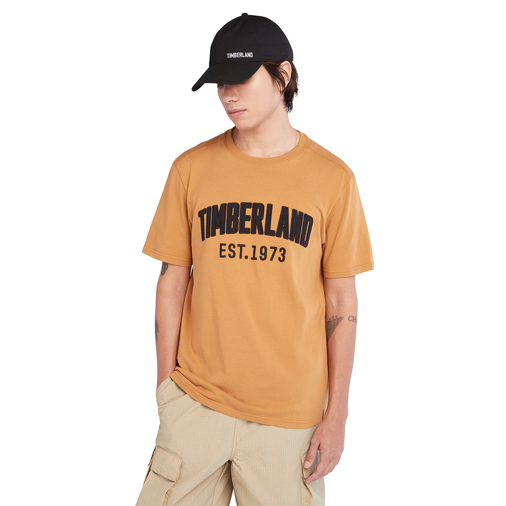 Timberland 男款小麥色黃靴刺繡有機棉圓領大學T|A2DB6932 歷史價格詳細信息