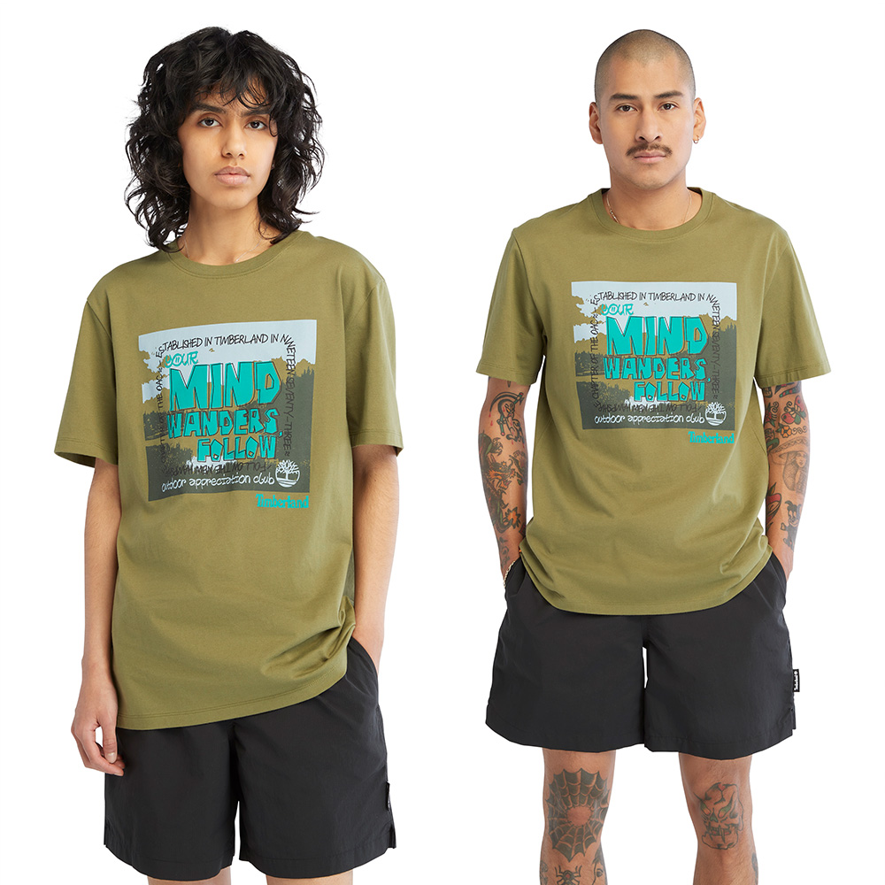 Timberland 中性橄欖綠色迷彩印花短袖T恤|A43Q5302 歷史價格詳細信息