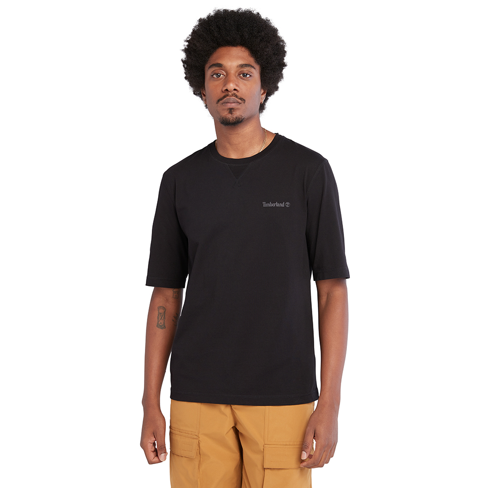 Timberland 男款黑色Knox River胸前樹形LOGO圓領毛衣|A5SDZ001 歷史價格詳細信息