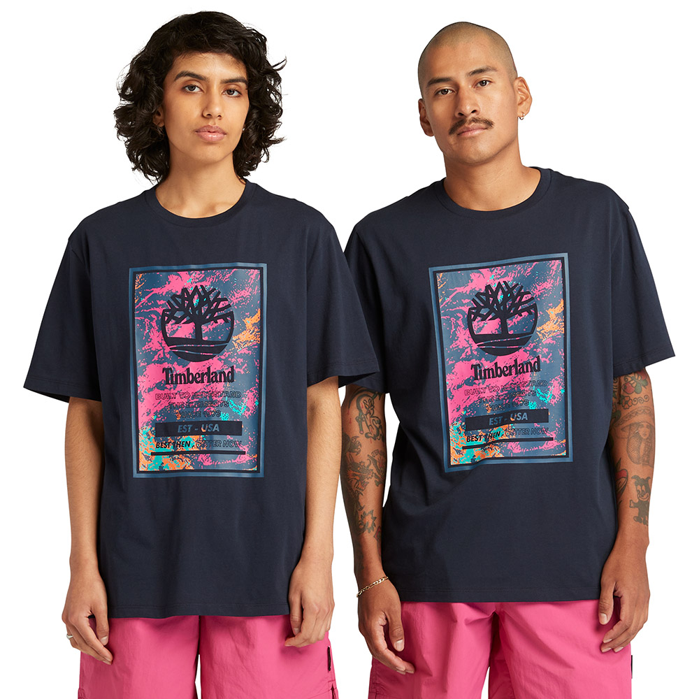 Timberland 中性灰藍色LOGO短袖T恤|A5PXTDH3 歷史價格詳細信息