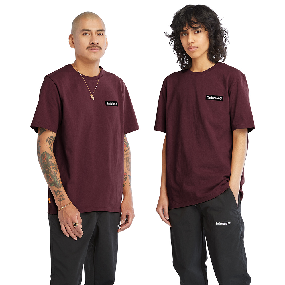 Timberland 中性暗紅色背後印花短袖T恤|A6A9KEOD 歷史價格詳細信息