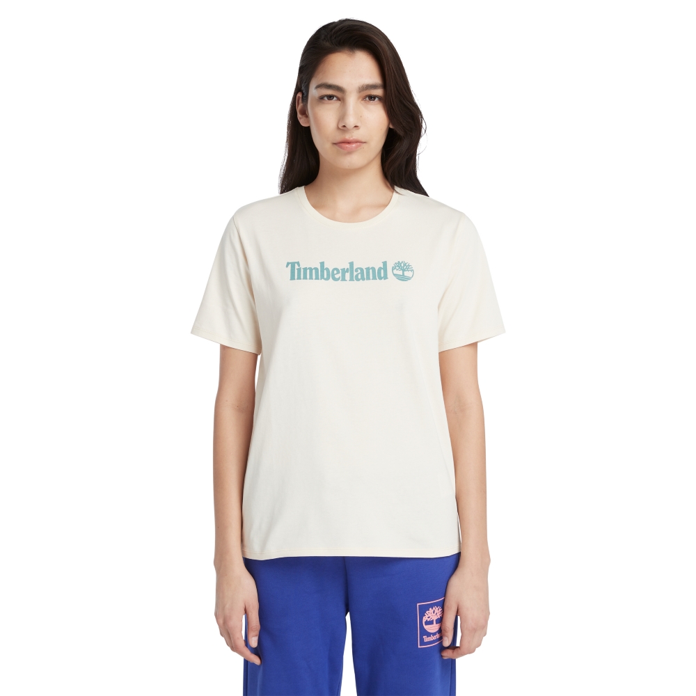 Timberland 女款白煙色Logo 短袖T恤|A6HPHV04 歷史價格詳細信息
