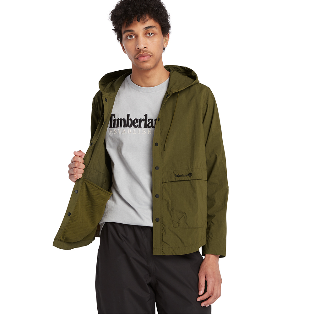 Timberland 男款深橄欖配黑色防水連帽外套|A6QK9DY7 歷史價格詳細信息