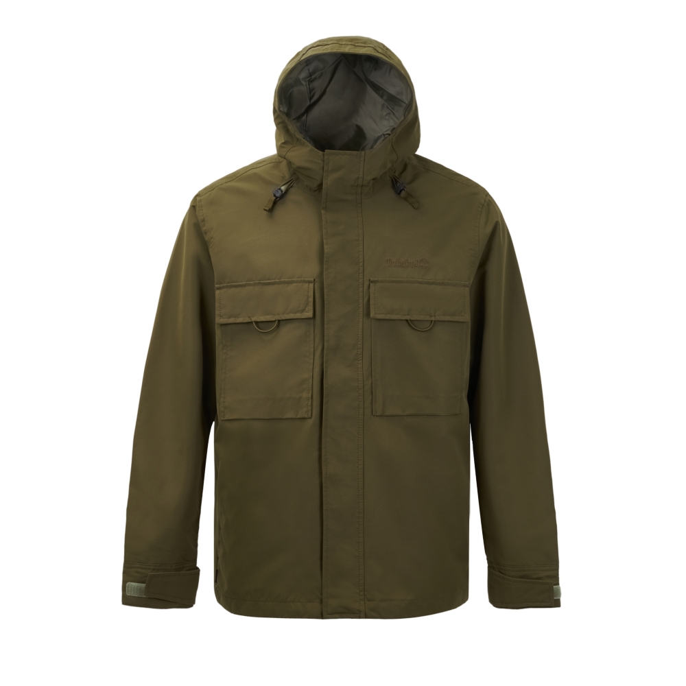 Timberland 男款深橄欖配黑色防水連帽外套|A6QK9DY7 歷史價格詳細信息