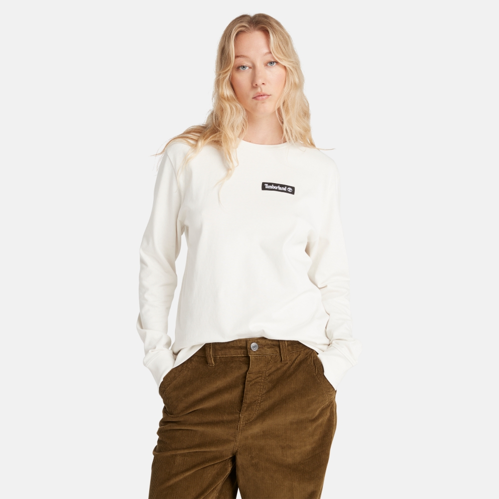Timberland 中性款復古白正面LOGO圓領上衣|A6K5DCM9 歷史價格詳細信息