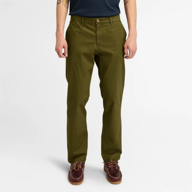 Timberland 男款橄欖綠色刷毛休閒卡其長褲|A6V32302 歷史價格詳細信息