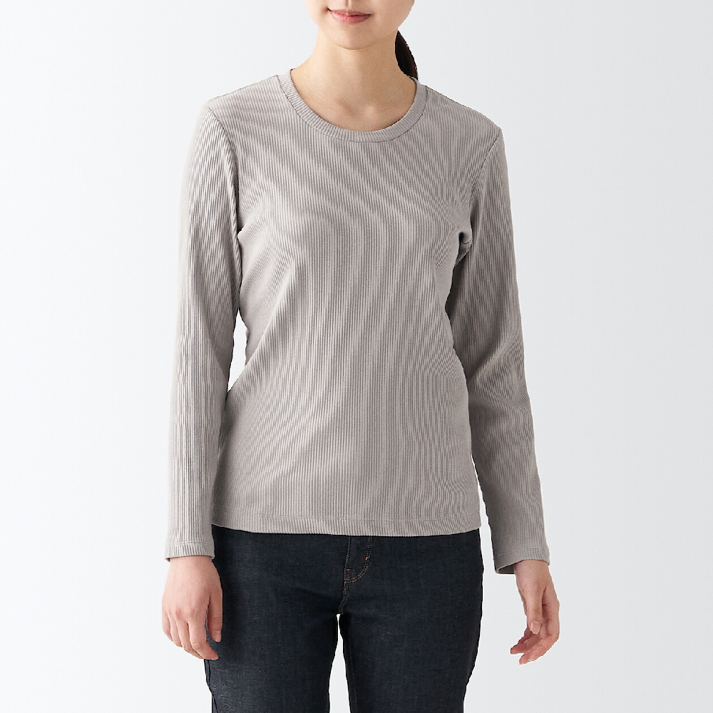 女有機棉混彈性螺紋全長緊身褲【MUJI 無印良品】 歷史價格詳細信息