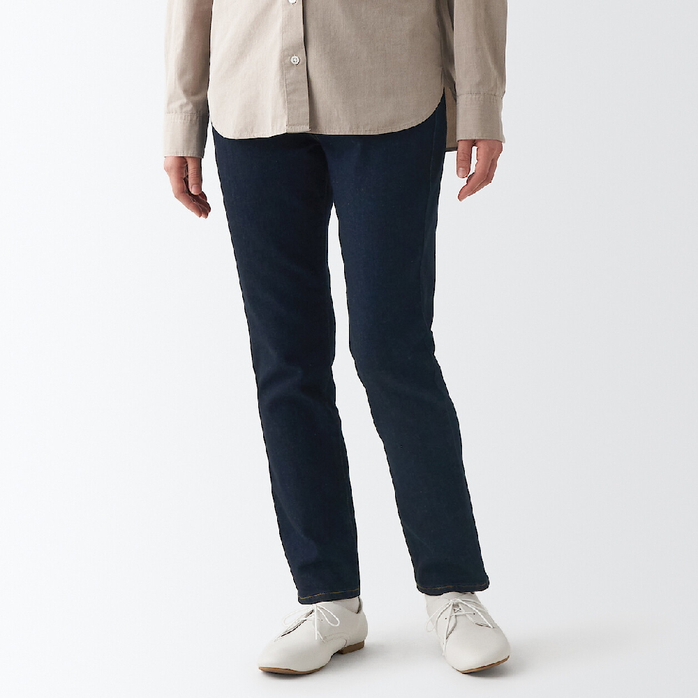 女有機棉混彈性丹寧合身褲【MUJI 無印良品】 歷史價格詳細信息